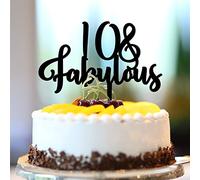 Lot de 10 décorations de gâteau d'anniversaire en acrylique noir avec inscription « 10 » et « Fabulous 10th Birthday » - Personnalisable avec n'importe quel numéro d'âge, 10e anniversaire de mariage