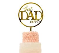 Lot de 10 décorations de gâteau en acrylique pour fête des pères Inscription Best Dad Ever Party