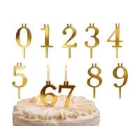 Lot de 10 décorations de gâteau en forme de chiffre - 0 à 9 - En acier inoxydable - Pour fêtes d'anniversaire, de mariage de âges