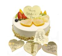 Lot de 10 décorations de gâteau « Happy Mother's Day » en acrylique doré pour décoration de gâteau de fête des mères
