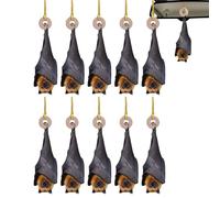 Lot de 10 décorations de Noël en acrylique 2D en forme de tête le bas, décorations de Noël gothiques à suspendre pour fenêtre, lieu de travail, salon
