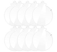 Lot de 10 décorations de Noël en acrylique avec trou - Ornements plats et transparents de 7,6 cm pour travaux manuels, porte-clés ronds en acrylique pour suspendre et faire soi-même (A)