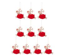 Lot de 10 décorations de Noël en bois robuste en peluche naine pour arbre, fenêtre et mur, fournitures de bureau, festival, décorations d'arbre
