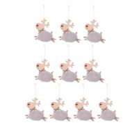 Lot de 10 décorations de Noël en bois robuste en peluche naine pour arbre, fenêtre et mur, fournitures de bureau, festival, décorations d'arbre