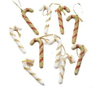 Lot de 10 décorations de Noël Rouge/blanc/doré 6,5 cm