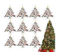 Lot de 10 décorations de sapin de Noël en forme de colibri 2D en acrylique à suspendre - Design double face - Pour la décoration de la maison - Pour les amateurs de colibri