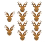 Lot de 10 décorations de verre à vin avec bonnet de Père Noël (G)