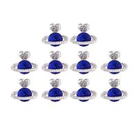 Lot de 10 décorations d'ongles en forme de cœur et planète 3D - Superbe effet visuel - Strass scintillants - Oxyde de zirconium - Bijoux pour femme - Cadeau de Saint-Valentin, de Noël ou