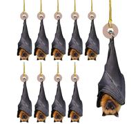 Lot de 10 décorations gothiques pour sapin - Décoration de Noël chauve-souris pour rassembler | Acrylique avec design 2D à l'envers - Ensemble de 10 pièces de style dessin animé pour chambre à coucher