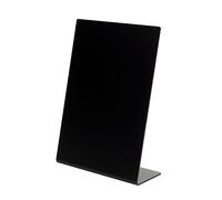 Lot de 10 - Deflecto Tableau Menu Incliné A7 - Panneau d’Affichage en Acrylique Noir - Tableau de Comptoir
