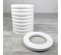 Lot de 10 Demi Anneaux de 15 cm en Polystyrène, Couronne à Dos Plat de 2,2 cm de Haut