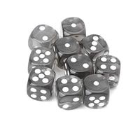 Lot de 10 dés à six faces 15 mm Transparent Cube Rond Portable Jeux de Table Populaire et Pratique Mode