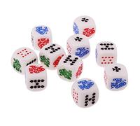 Lot de 10 dés D6 à 6 faces Queen en acrylique 16 mm pour jeux de cartes de poker Violet