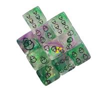 Lot de 10 dés d'angle ronds en acrylique à 6 côtés Motif tête de mort pour jeu de rôle pour jeu de table en classe Enseignement Facile à utiliser Accessoires de jeu de rôle