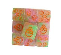 Lot de 10 dés d'angle ronds en acrylique à 6 faces Motif tête de mort Pour jeu de table et enseignement en classe Facile à utiliser Cadeau acrylique