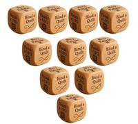Lot de 10 dés de décision en bois avec 6 tâches de matelassage gravées, dés de décision en bois faits à la main, cadeau amusant pour les couturiers, les couturiers et les amateurs d'artisanat