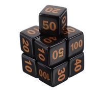 Lot de 10 dés en acrylique à 6 côtés - Coins arrondis - 14 mm - Jeu solide avec grand nombre de dés en acrylique