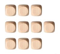 Lot de 10 dés en bois vierge naturel non peints pour loisirs créatifs, dessin, chiffres, jeux, jeux éducatifs pour tous les âges (16 mm)