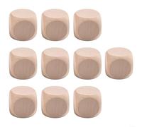 Lot de 10 dés en bois vierges pour peinture, teinture, sculpture - 25 mm