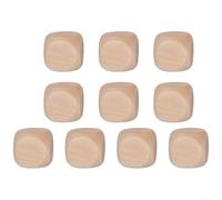 Lot de 10 dés en bois vierges pour travaux manuels, gravure, dessin, chiffres, lettres et utilisation personnalisée de pièces de jeu (50 mm)