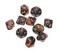 Lot de 10 dés polyédriques D10 D10 Cube RPG Jeu de société Accessoires de jeu de table Fournitures Dés doubles couleurs