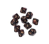 Lot de 10 dés polyédriques D10 D10 Cube RPG Jeu de société Accessoires de jeu de table Fournitures Dés doubles couleurs