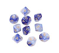 Lot de 10 dés polyédriques D10 D10 Cube RPG Jeu de société Accessoires de jeu de table Fournitures Dés doubles couleurs