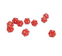 Lot de 10 dés polyédriques, dés à 20 faces, jeux de société, dés polyédriques, dés en plastique léger multi-faces pour jeux de rôle, enseignement des mathématiques, rouge