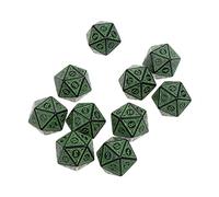 Lot de 10 dés polyédriques en acrylique D20 à 20 faces pour jeux de mathématiques Kit de dés en acrylique pour fête
