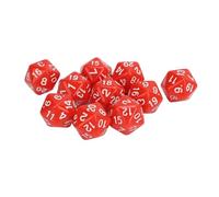 Lot de 10 dés polyédriques en Plastique léger à 20 Faces pour Jeux de rôle, Jeux de Table et Cours de mathématiques, durables, résistants aux Rayures, Grands Chiffres clairs (Rouge)