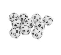 Lot de 10 dés polyédriques en Plastique léger à 20 Faces pour Jeux de rôle, Jeux de Table et Cours de mathématiques, durables, résistants aux Rayures, Grands Chiffres clairs (Blanc)