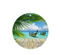 Lot de 10 désodorisants de voiture à suspendre avec corde, motif feuilles de noix de coco, bord de mer