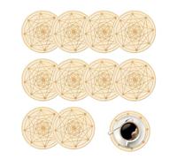 Lot de 10 dessous de verre antidérapants en bois pour la maison, la cuisine, la salle à manger, le salon, le bar