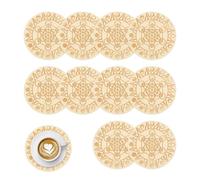 Lot de 10 dessous de verre en bois pour protéger les tables, motif géométrique antidérapant, pour thé, café, cuisine, salle à manger, salon, bar, cadeau de maison ou d'anniversaire