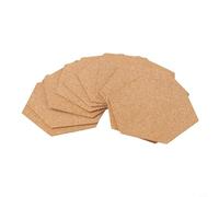 Lot de 10 dessous de verre hexagonaux en bois naturel antidérapant pour bureau, bar, 9,9 cm