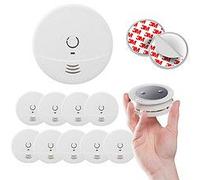 Lot de 10 détecteurs de fumée NF avec supports aimantés de fixation-EVACUATE