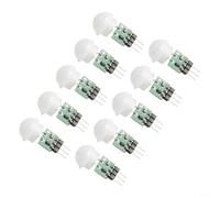 Lot de 10 détecteurs de mouvement PIR AM312 pour mini détecteur infrarouge pour détection humaine 2,7 V-12 V Faible consommation Grand angle 100 degrés Portée 3-5 m Contrôle automatique de la lumière