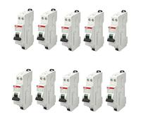 Lot de 10 disjoncteurs automatiques Ph+N raccordement Rapide 16A-4,5Ka