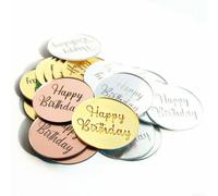 Lot de 10 disques à cupcakes en acrylique or rose pour décorations de gâteaux d'anniversaire et de mariage, plusieurs options de quantité disponibles (10 pièces, or rose)