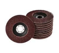 Lot de 10 disques à lamelles Ø 115 mm, grain 80, marron, qualité professionnelle, pour métal et bois, pour meuleuse d'angle, disques à lamelles, disques abrasifs, disques abrasifs, meules