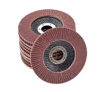 Lot de 10 disques à lamelles Ø 125 mm, grain 80, marron, qualité professionnelle, pour métal et bois, pour meuleuse d'angle, disques à lamelles, disques abrasifs, disques abrasifs, meules