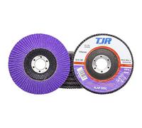 Lot de 10 disques à lamelles abrasives 12,7 cm x 2,2 cm - Profil conique - Pour meulage à froid - Convient pour inox et métal - Marque TJR (Grain 60)
