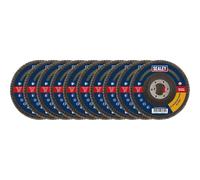 Lot de 10 disques à lamelles en oxyde d'aluminium Ø 115 mm Alésage Ø 22 mm Grain assorti