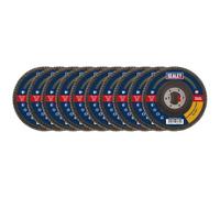 Lot de 10 disques à lamelles en oxyde d'aluminium Ø 115 mm Alésage Ø 22 mm Grain assorti