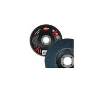 Lot de 10 disques à lamelles zirconium bombés pour Inox - D. 125 x Al. 22,23 mm Gr. 80 - 2212580 - Leman