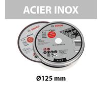 Lot de 10 disques à tronçonner Ø125x1 mm Standard for Inox Rapido BOSCH