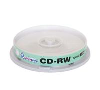Lot de 10 disques de donn es vierges r inscriptibles Smartbuy CD-RW 1-12X 700 Mo/80 min haute vitesse avec logo de marque