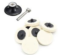 Lot de 10 disques de polissage en feutre de laine, 5,1 cm avec disque de tige de 6,35 mm pour meuler, poncer et nettoyer