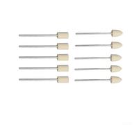 Lot de 10 disques de polissage en laine pour outil rotatif Blanc Tige 3 mm Manche 65 mm Cylindrique et ronde Plusieurs tailles