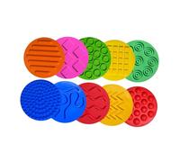 Lot de 10 disques sensoriels en Silicone pour Enfants, Tapis tactiles avec Textures variées, développement sensoriel et motricité Fine, 10 cm